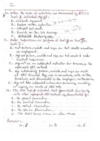 ASNT Basic Level III Notes Part III- Dr. Samir Saad (Handwriting) 