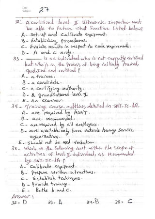 ASNT Basic Level III Notes Part III- Dr. Samir Saad (Handwriting) 