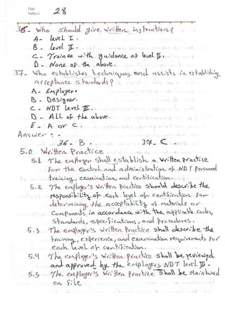 ASNT Basic Level III Notes Part III- Dr. Samir Saad (Handwriting) 