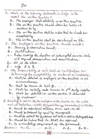 ASNT Basic Level III Notes Part III- Dr. Samir Saad (Handwriting) 