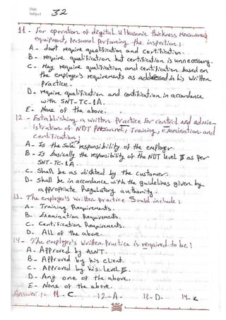 ASNT Basic Level III Notes Part III- Dr. Samir Saad (Handwriting) 