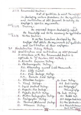 ASNT Basic Level III Notes Part III- Dr. Samir Saad (Handwriting) 