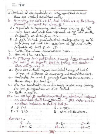ASNT Basic Level III Notes Part III- Dr. Samir Saad (Handwriting) 