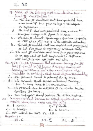 ASNT Basic Level III Notes Part III- Dr. Samir Saad (Handwriting) 