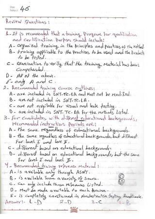 ASNT Basic Level III Notes Part III- Dr. Samir Saad (Handwriting) 
