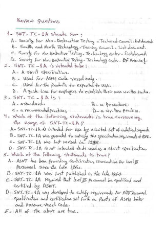 ASNT Basic Level III Notes Part III- Dr. Samir Saad (Handwriting) 