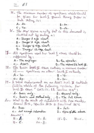 ASNT Basic Level III Notes Part III- Dr. Samir Saad (Handwriting) 