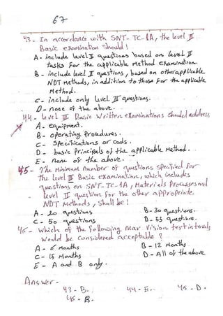 ASNT Basic Level III Notes Part III- Dr. Samir Saad (Handwriting) 