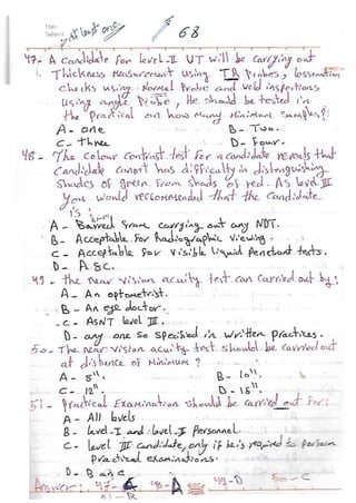 ASNT Basic Level III Notes Part III- Dr. Samir Saad (Handwriting) 
