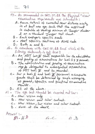 ASNT Basic Level III Notes Part III- Dr. Samir Saad (Handwriting) 