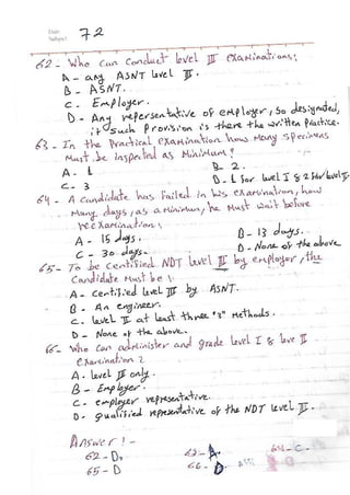 ASNT Basic Level III Notes Part III- Dr. Samir Saad (Handwriting) 