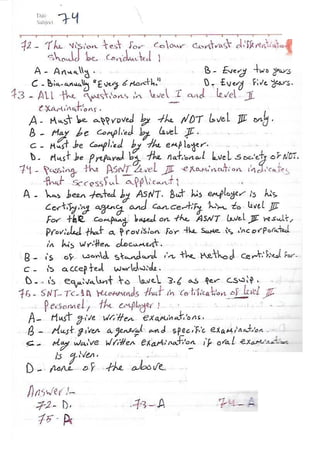 ASNT Basic Level III Notes Part III- Dr. Samir Saad (Handwriting) 