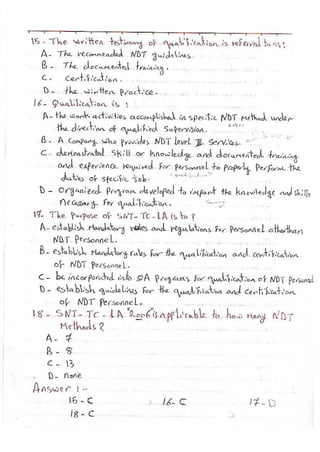 ASNT Basic Level III Notes Part III- Dr. Samir Saad (Handwriting) 