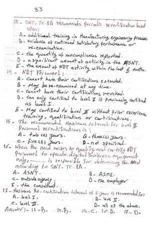 ASNT Basic Level III Notes Part III- Dr. Samir Saad (Handwriting) 