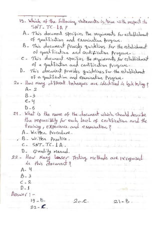 ASNT Basic Level III Notes Part III- Dr. Samir Saad (Handwriting) 