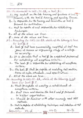 ASNT Basic Level III Notes Part III- Dr. Samir Saad (Handwriting) 