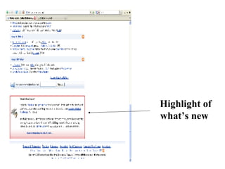 Highlight of what’s new  