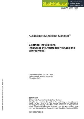 AS NZS AS NZS 3000 2007 Wiring Rules | PDF