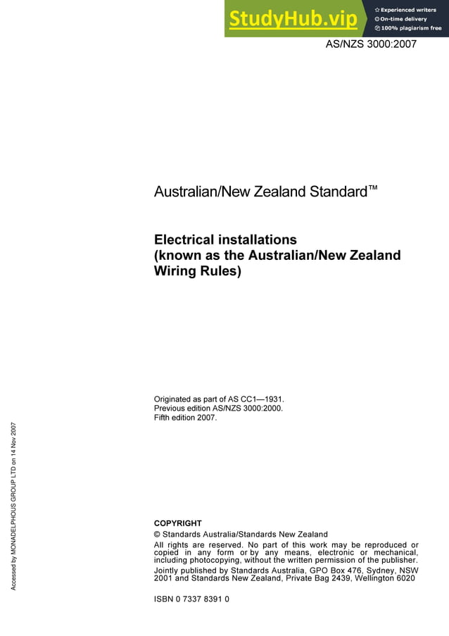 AS NZS AS NZS 3000 2007 Wiring Rules | PDF