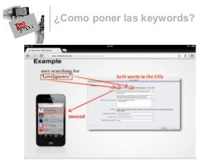 ¿Como poner las keywords?
 
