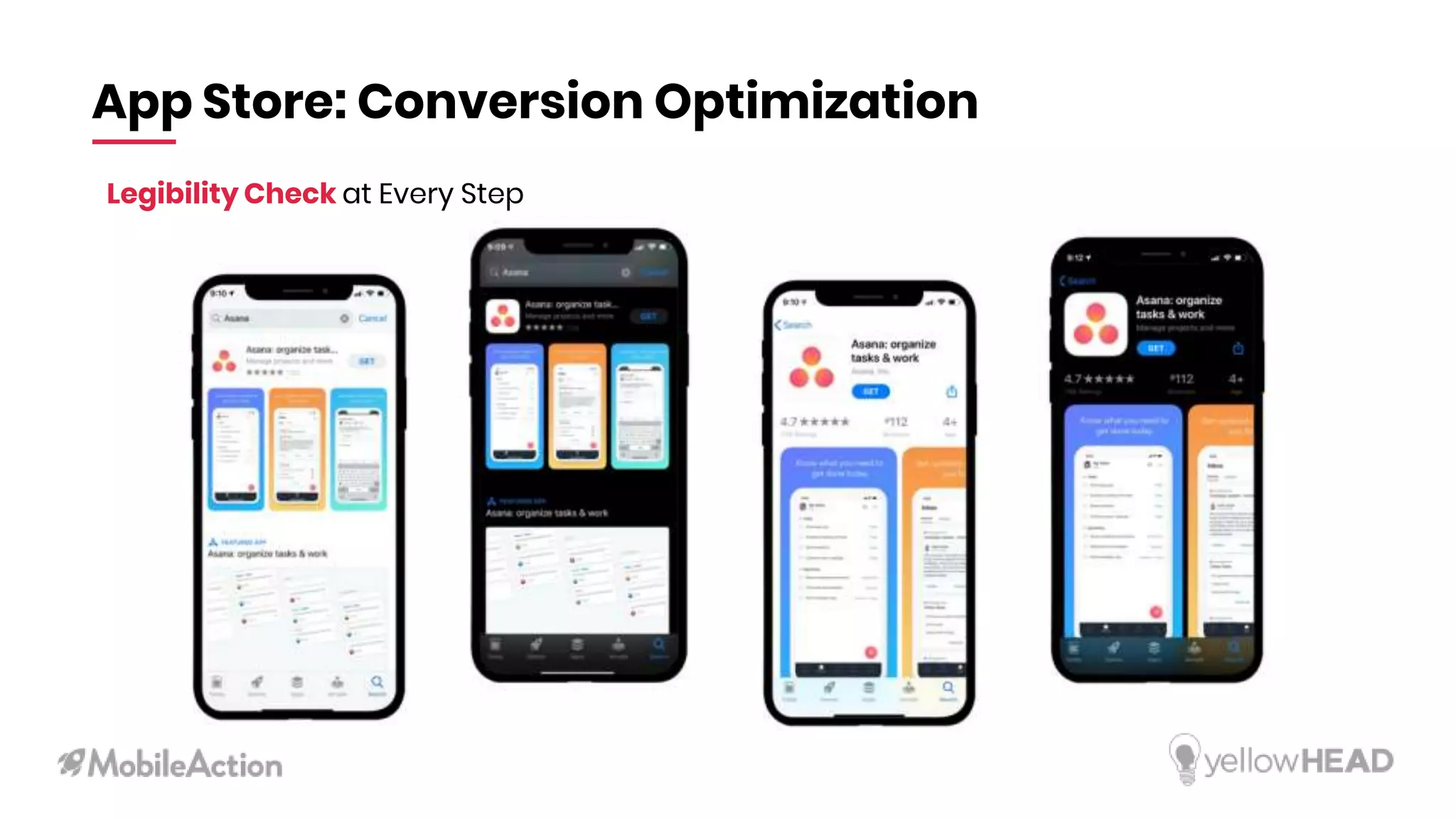 App Store: Conversion Optimization
Legibility Check at Every Step
 