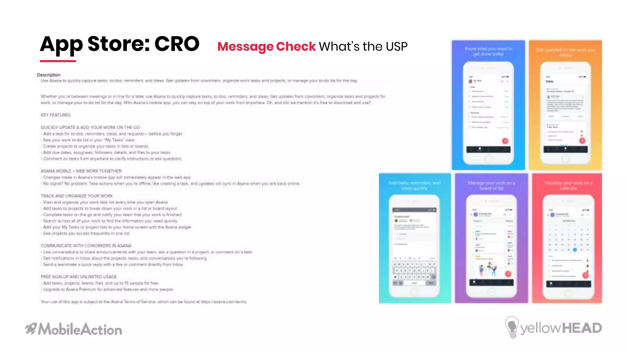 App Store: CRO Message Check What’s the USP
 