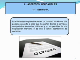 asociacion en participacion2.pptx derecho mercantil | PPTX
