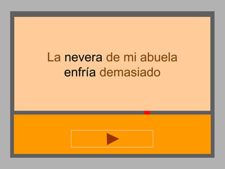 La nevera de mi abuela
enfría demasiado

 