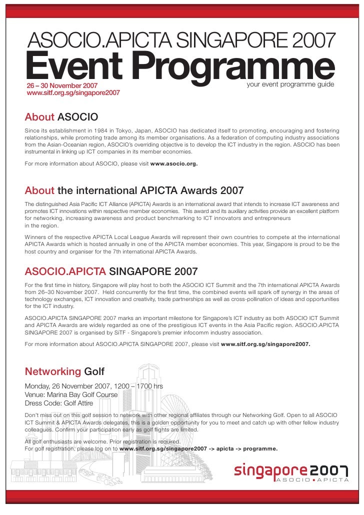 sample programme of events