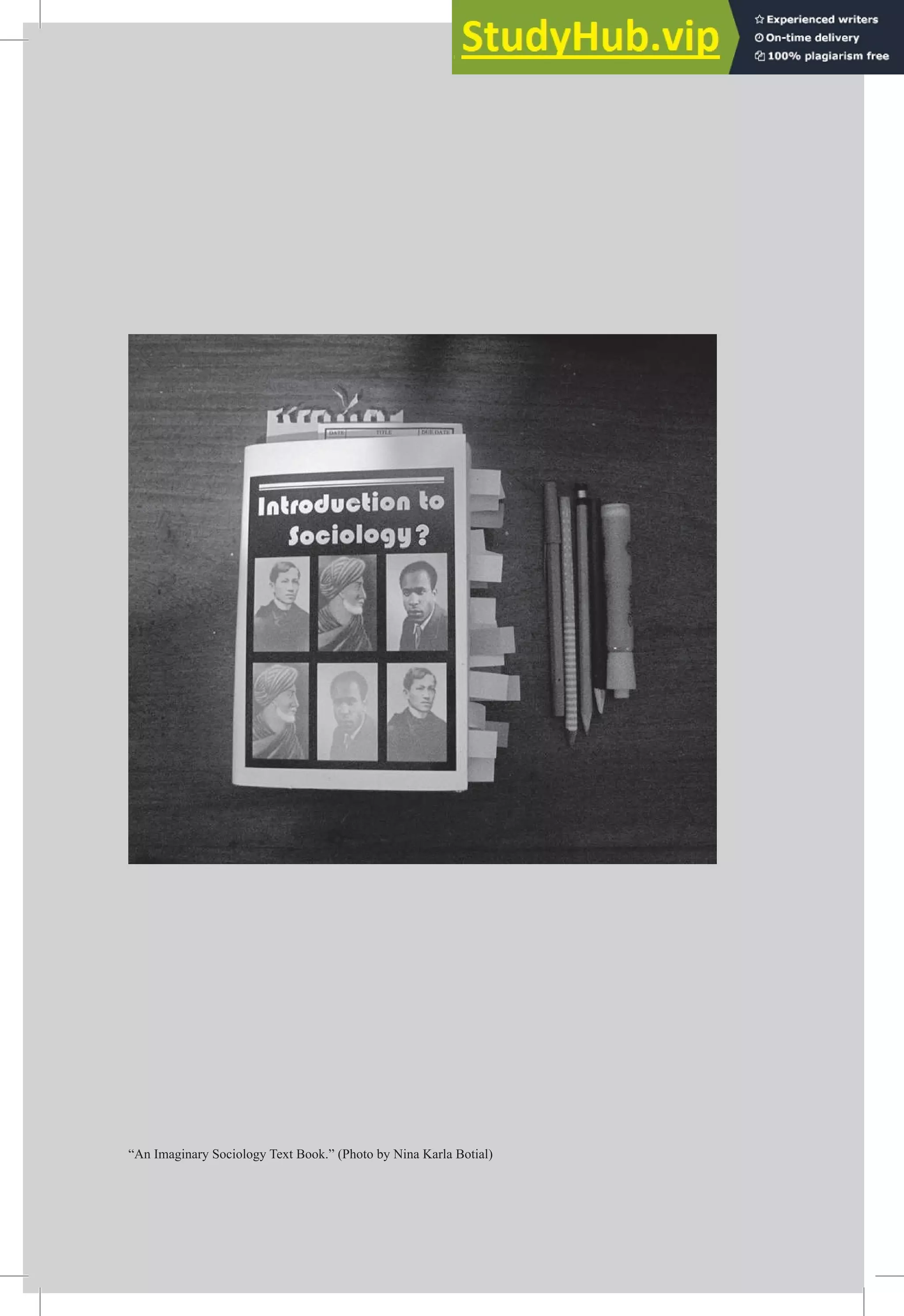266 Philippine Sociological Review (2013) • Vol. 61 • No. 2
“An Imaginary Sociology Text Book.” (Photo by Nina Karla Botial)
 