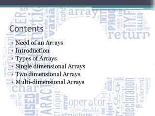Arrays In C Language | PPTX