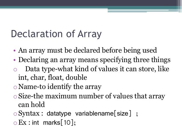 Arrays In C Language