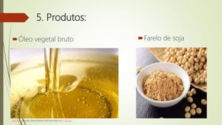 5. Produtos:
Óleo vegetal bruto Farelo de soja
Esta Foto de Autor Desconhecido está licenciado em CC BY-SA
 