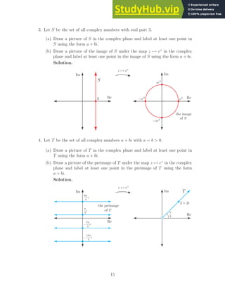 A Solutions To Exercises On Complex Numbers | PDF