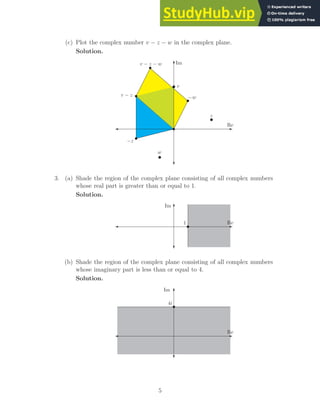 Compex Math Exercise A Solutions To Exercises On Complex Numbers | PDF