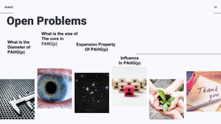 RUNDO 14
Open Problems
What is the size of
The core in
PAHG(p) Expansion Property
Of PAHG(p)
Influence
In PAHG(p)
What is the
Diameter of
PAHG(p)
 