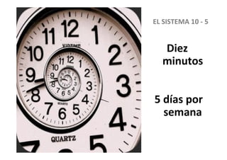 Diez
minutos
5 días por
semana
EL SISTEMA 10 - 5
 