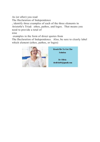 the declaration of independence ethos example