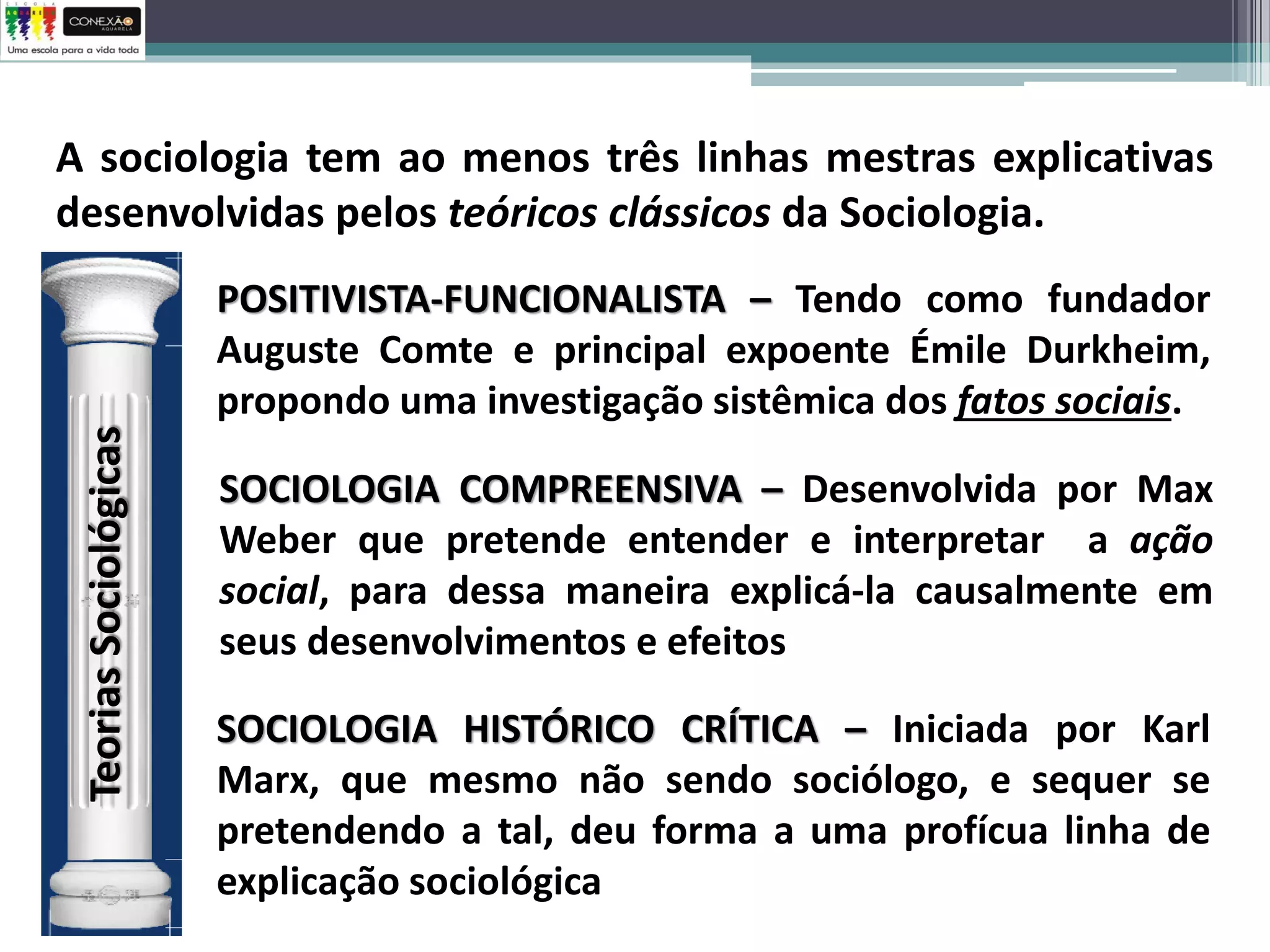 As origens e os principais teóricos da sociologia | PDF
