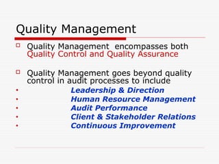 Presentation on audit quality management system | PPT