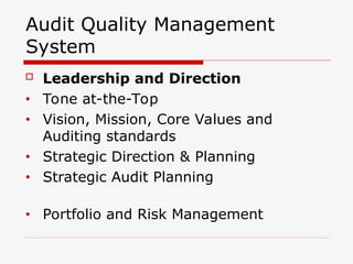 Presentation on audit quality management system | PPT