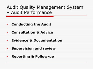 Presentation on audit quality management system | PPT
