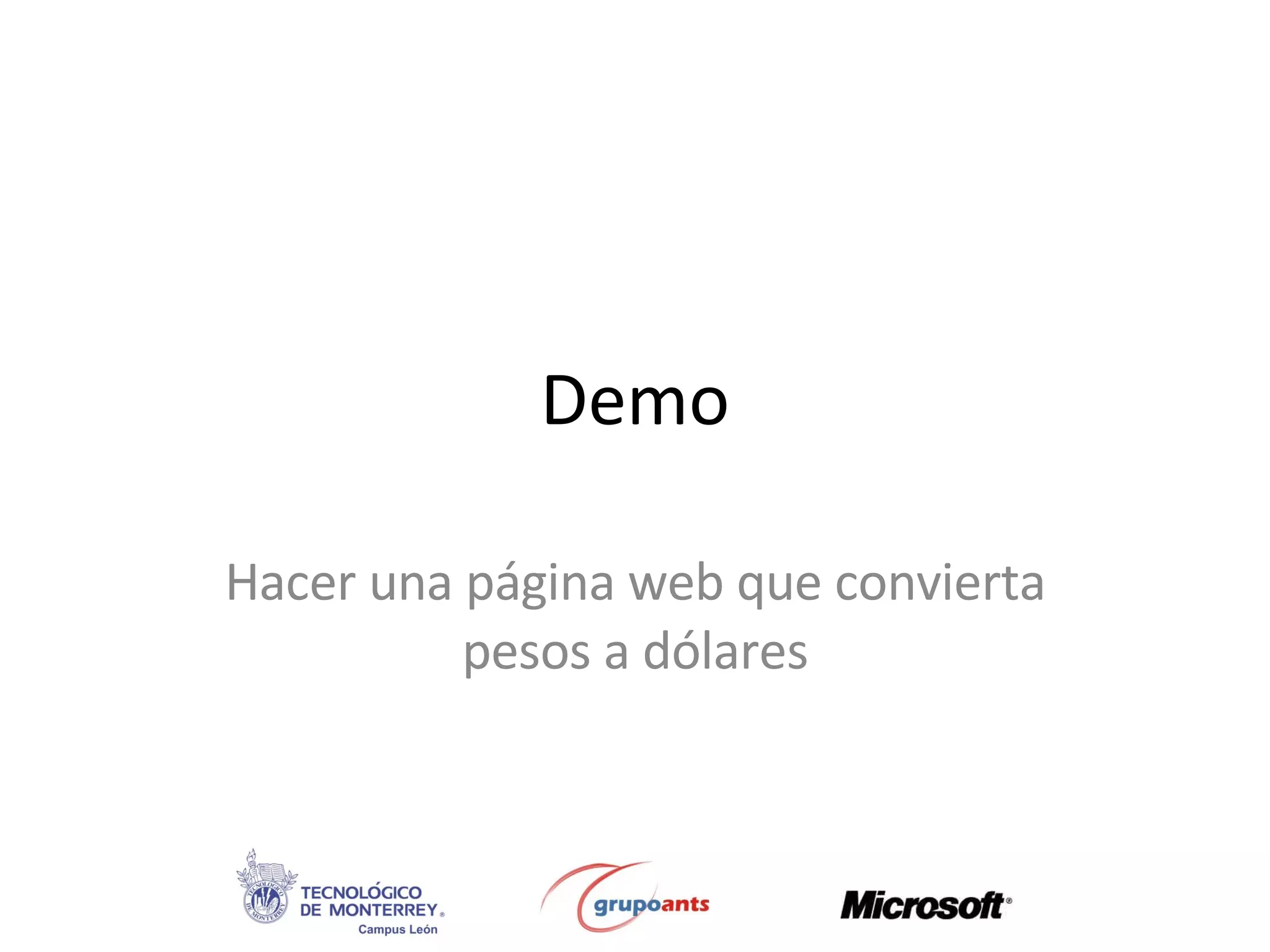 Demo Hacer una página web que convierta pesos a dólares 