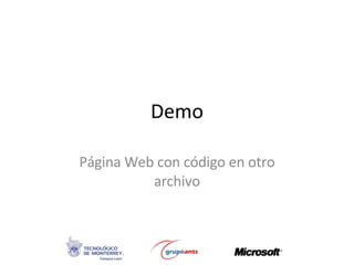 Demo Página Web con código en otro archivo 