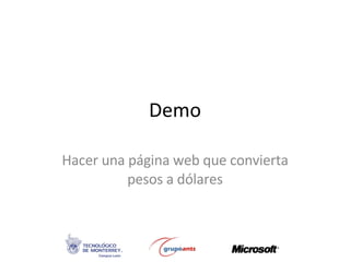 Demo Hacer una página web que convierta pesos a dólares 