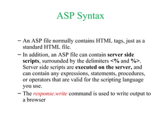 Active Server Page(ASP) | PPT