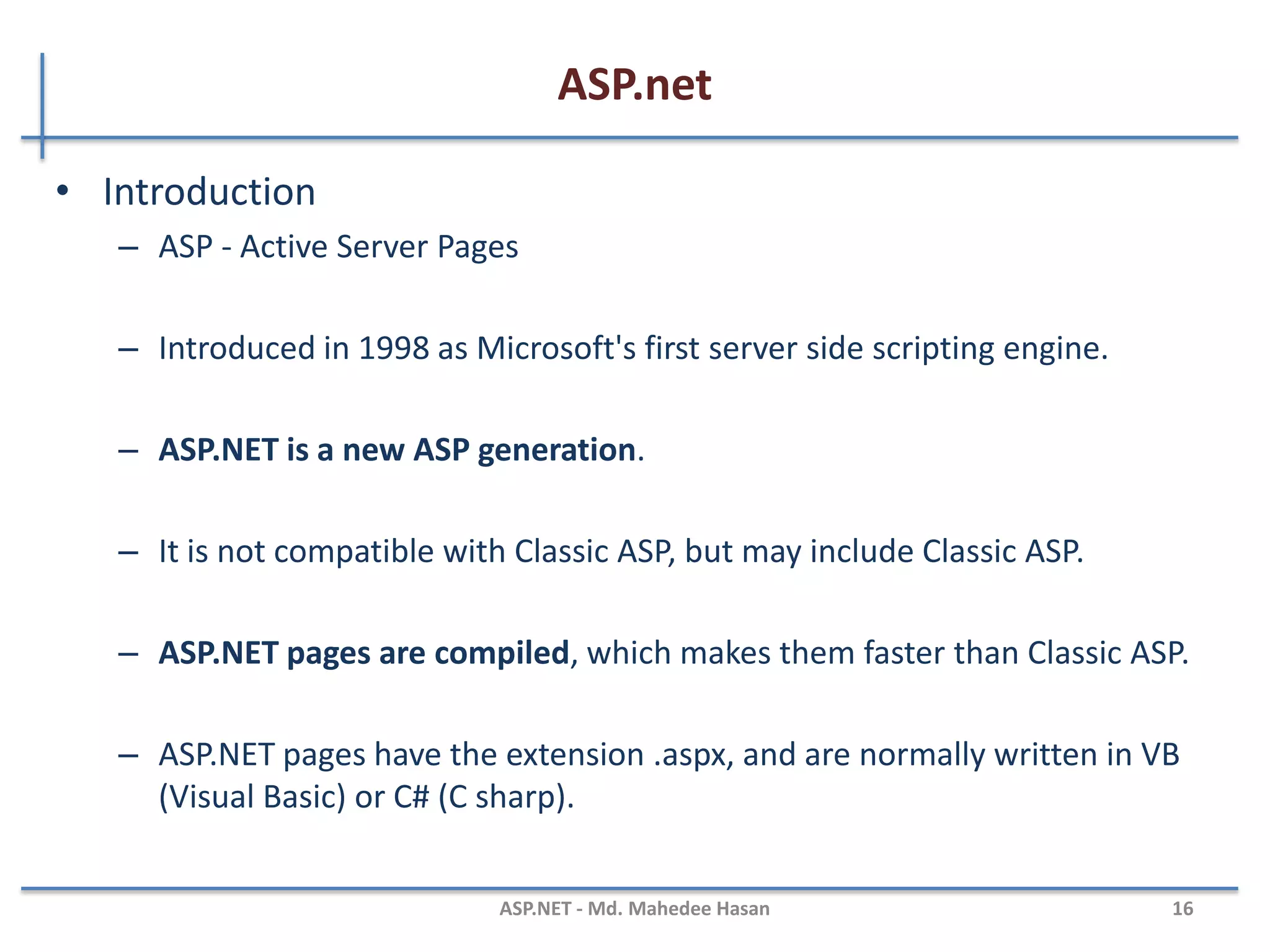 Visual Studio.NET IDE...
Environment : After creating project
MAHEDEE.NET 16
 