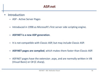 Visual Studio.NET IDE...
Environment : After creating project
MAHEDEE.NET 16
 