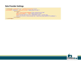 Role Provider Settings
 