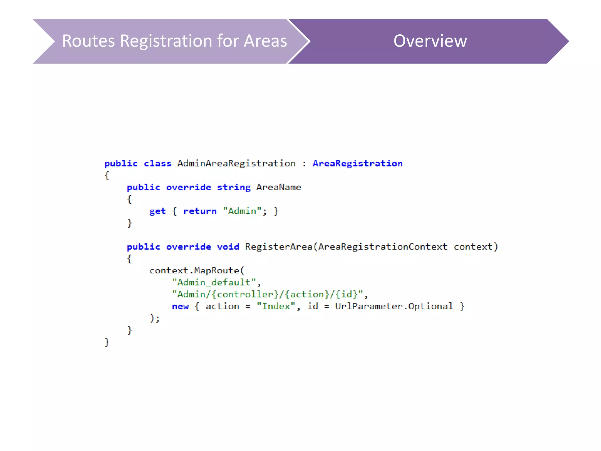 Routes Registration for Areas Overview
 